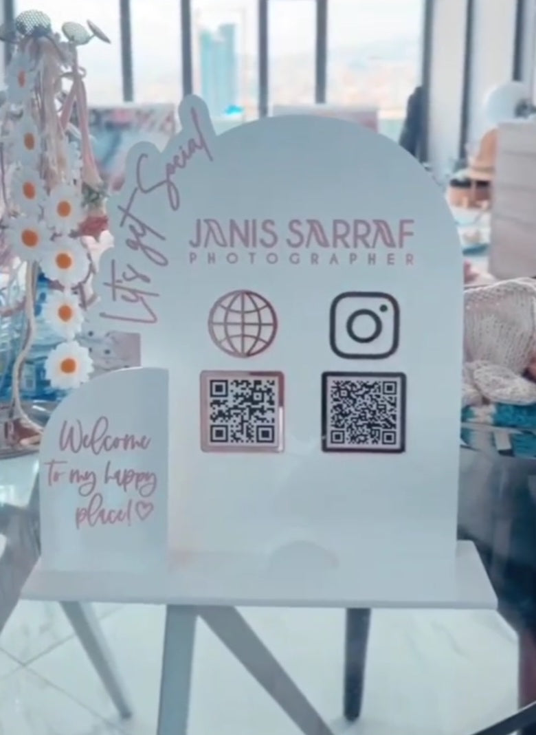 QR CODE BUSINESS SOCIAL MEDIA SIGN | CUSTOMIZED | Multiple Colors