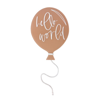 HELLO WORLD BALLOON Birth Announcement | CUSTOMIZED | Multiple Greetings, Colors.