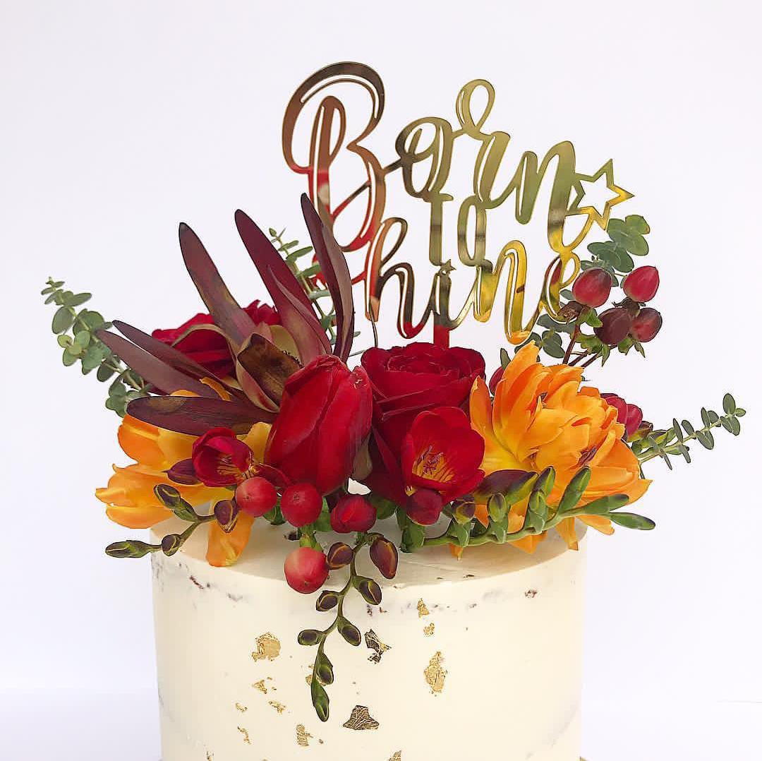 BORN TO SHINE CAKE TOPPER