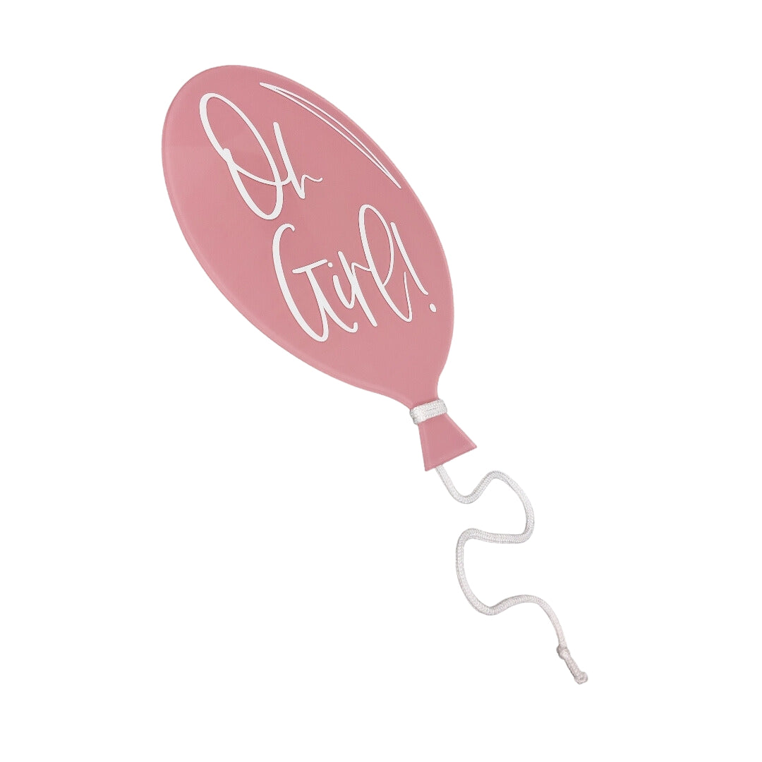 OH GIRL! BALLOON Birth Announcement | CUSTOMIZED | Multiple Colors