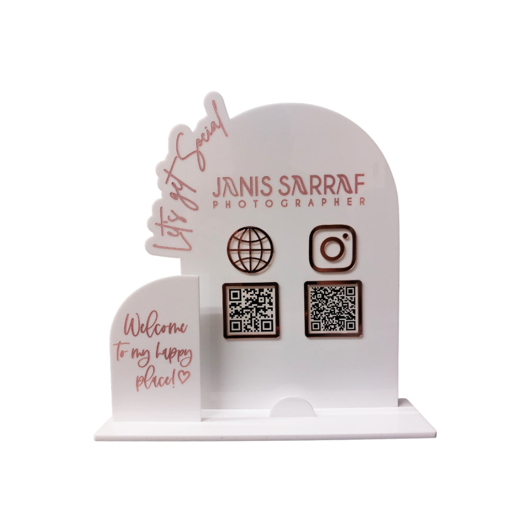 QR CODE BUSINESS SOCIAL MEDIA SIGN | CUSTOMIZED | Multiple Colors